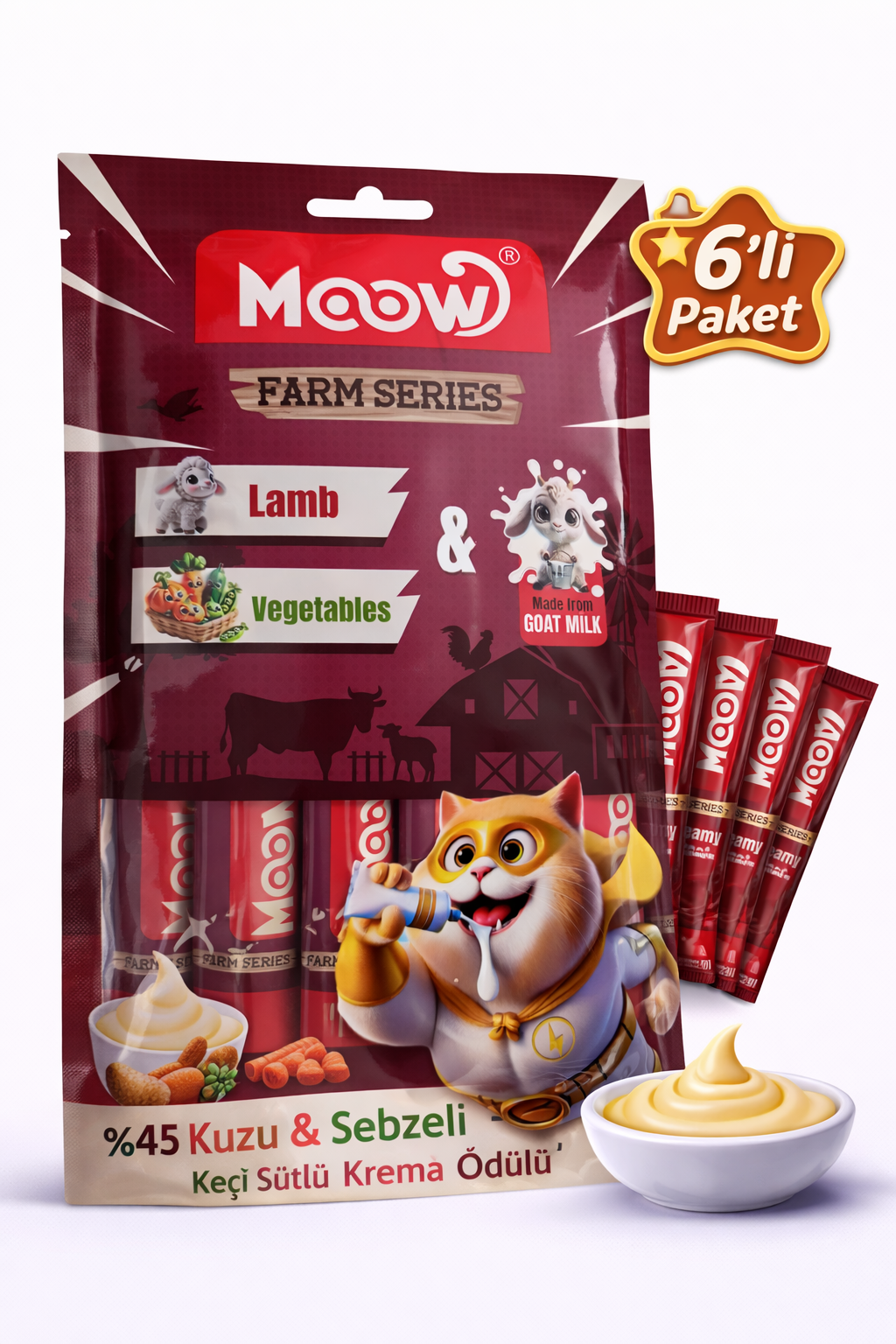 Kuzu Etli, Sebzeli ve Keçi Sütlü Kedi Krema Ödülü (6x12 gr) - 13441-5-2