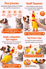 Sesli Horoz Eğlenceli Köpek ve Kediler İçin Sesli Öten Horoz Oyuncak 15 cm - KP-OTNHRZ-15CM
