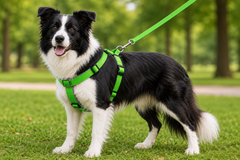 Gezdirme Kayışlı Dokuma Köpek Göğüs Tasma Seti 40*60-110 cm Neon Yeşil - KNY-TSMST-MDMNN