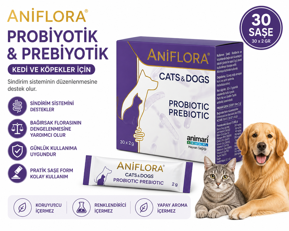 Aniflora Kedi ve Köpekler Için Prebiyotik ve Probiyotik 30 Saşe - 13493