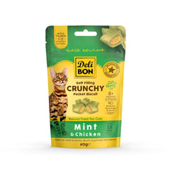 Delibon Cruncy İçi Dolgulu Ödül Bisküvisi - Tavuklu ve Naneli 60gr - CHICKENPOCKET60