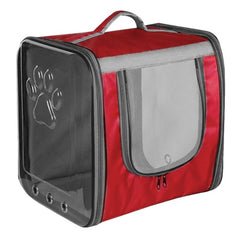 Markapet Çift Cam Kedi Köpek Taşıma Çantası 32x40x42 cm Kırmızı - SF-CFTCMCNT-KRMZ