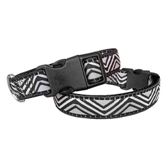 Doggie Dalga Desenli Dokuma Köpek Boyun Tasması 3 cm x 40-60 cm Siyah - EABT-30M-SYH