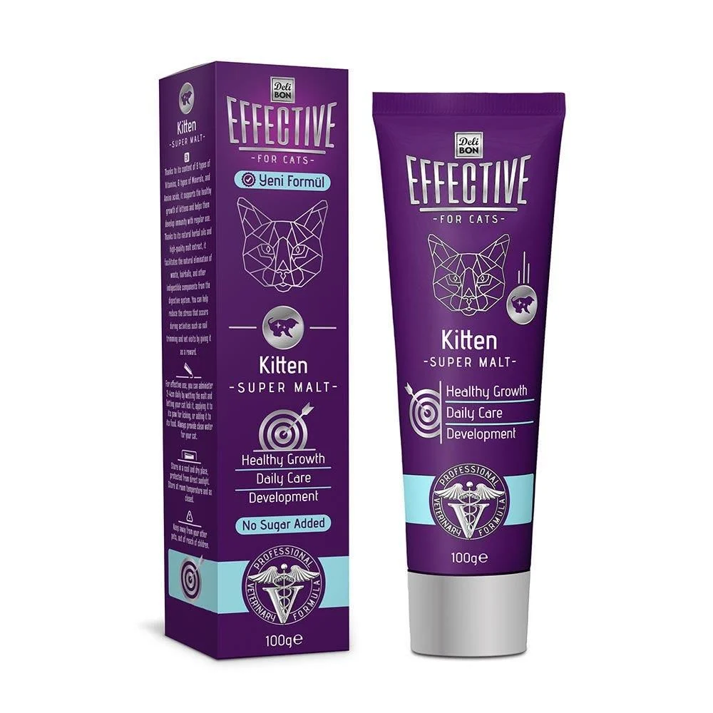 Delibon Effective Kitten Büyüme Destekleyici Yavru Kedi  Malt Macunu 100 gr - MALTCATKT100