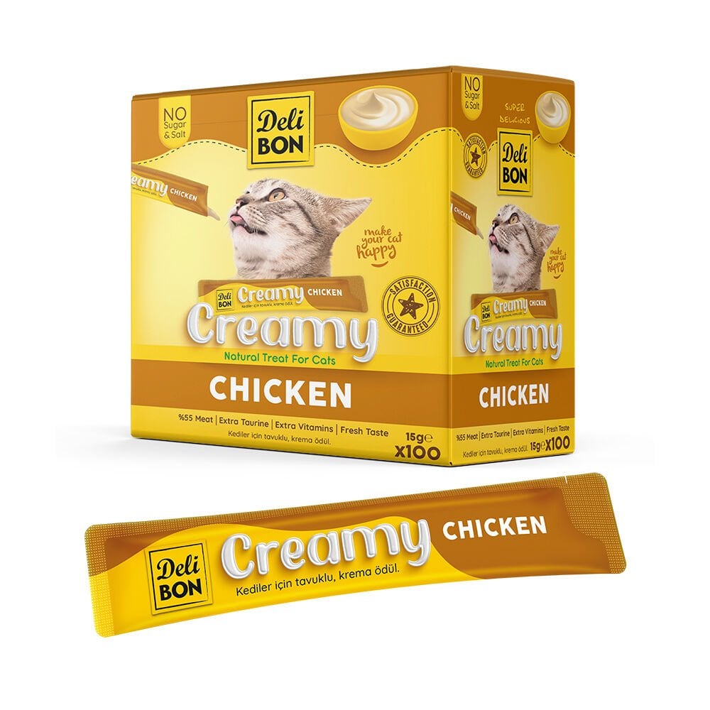 Delibon Krema Kedi Ödül Maması 15g 1 Adet Tavuklu - CREAMY15CHICKEN