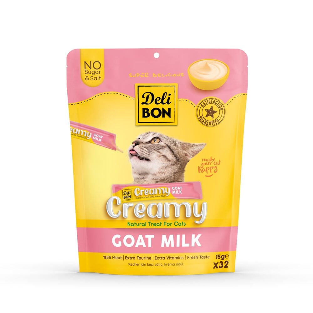 Delibon Krema Kedi Ödül Maması 15g 32 Adet Keçi Sütlü - CREAMY32X15GOATMILK