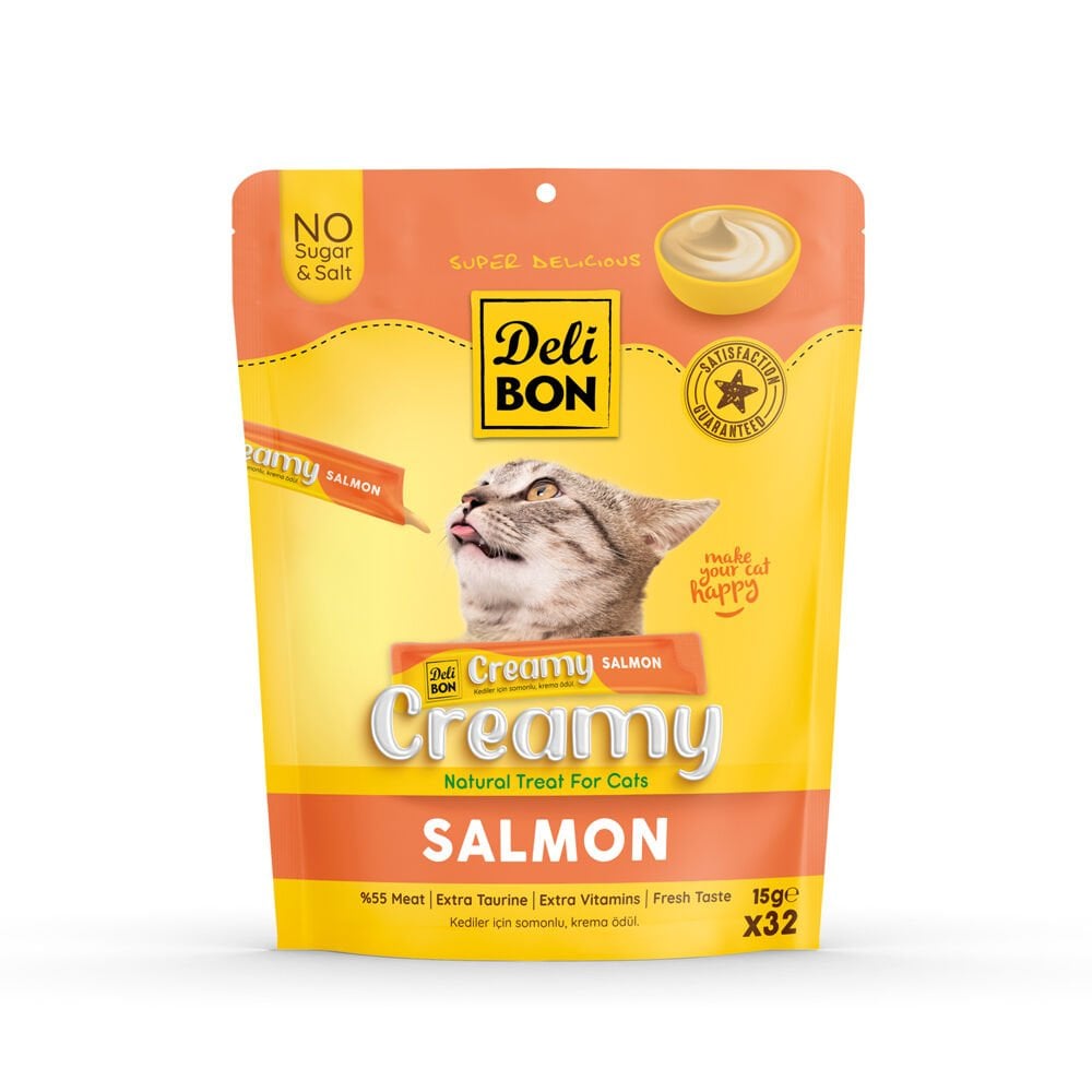 Delibon Krema Kedi Ödül Maması 15g 32 Adet Somonlu - CREAMY32X15SALMON