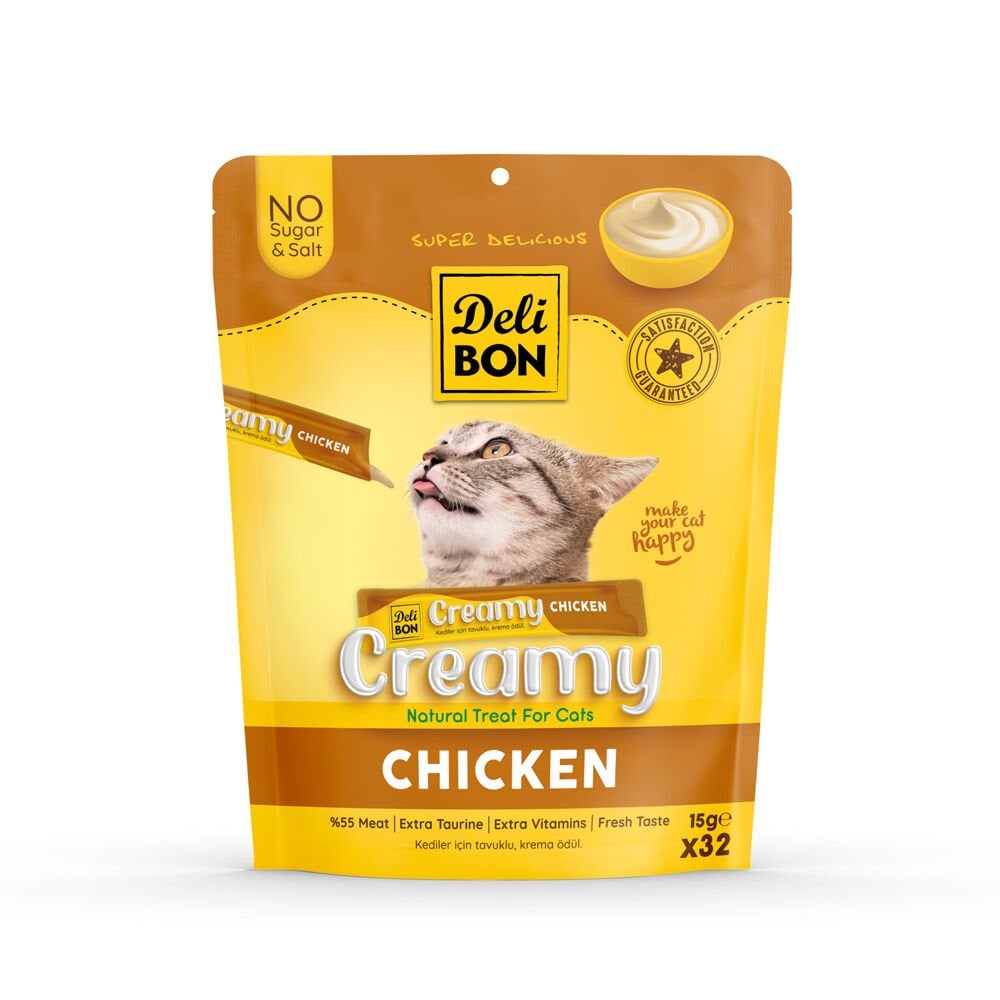 Delibon Krema Kedi Ödül Maması 15g 32 Adet Tavuklu - CREAMY32X15CHICKEN