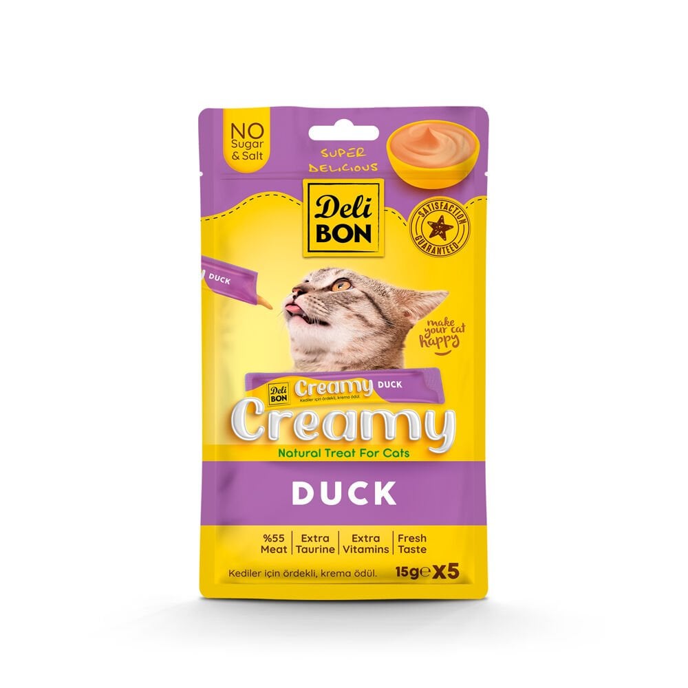 Delibon Krema Kedi Ödül Maması 15g 5 Adet Ördekli - CREAMY5X15DUCK