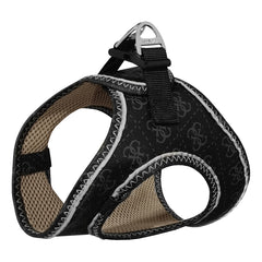 Üç Kilitli Deri Kedi Köpek Göğüs Tasması 32-40 cm Medium Siyah - SF-DR-MSYH