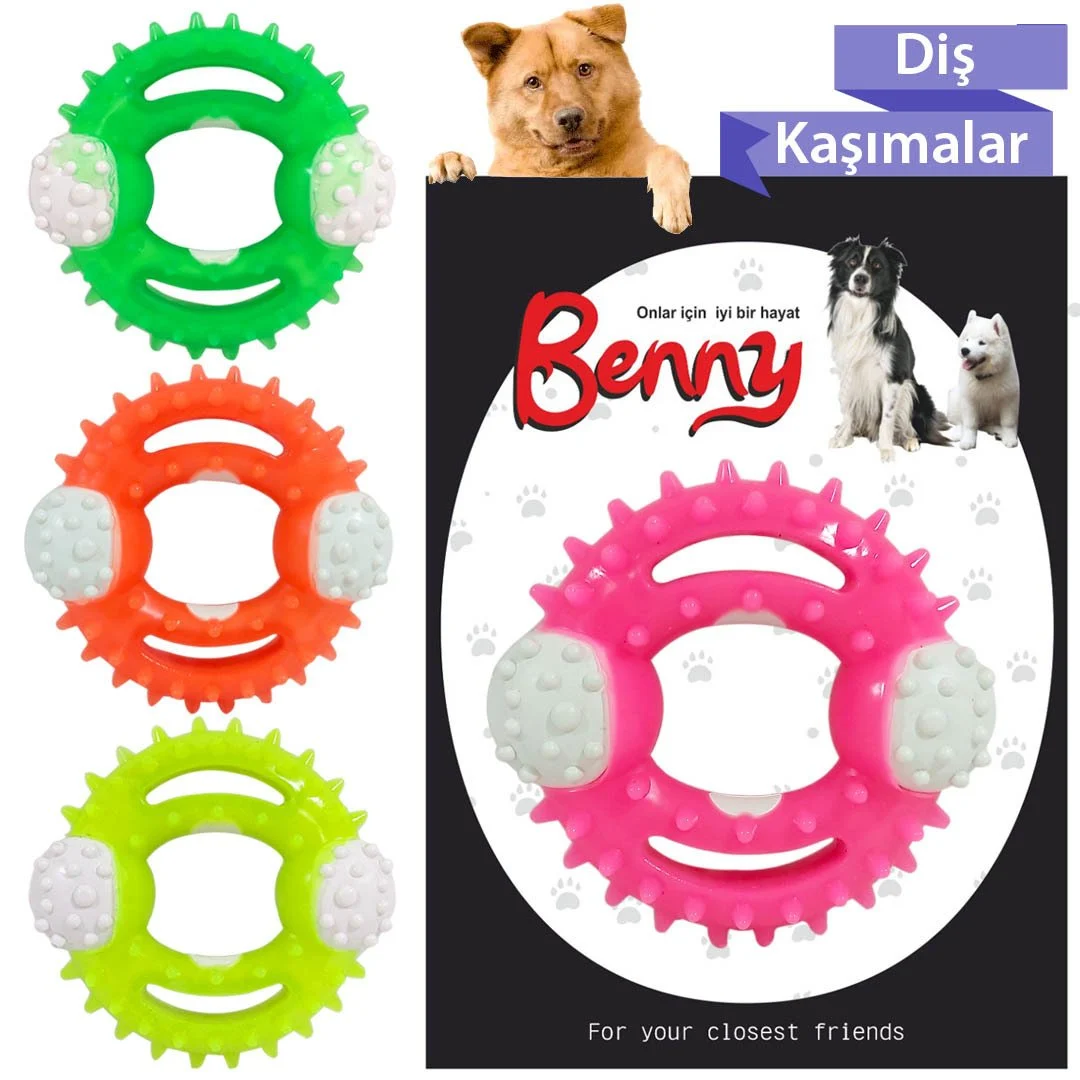 Benny Diş Kaşıma Köpek Oyuncağı Yuvarlak 9,5 cm Çeşitli Renklerde - BNY-1123