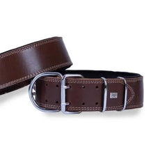 Doggie Konfor Çift Kat Deri El Yapımı Köpek Boyun Tasması 6x60-70 cm Kahverengi - BYT-6010M-KHV