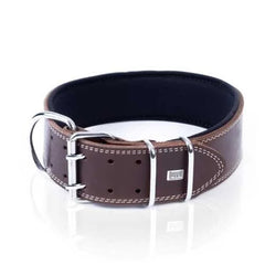Doggie Konfor Çift Kat Deri El Yapımı Köpek Boyun Tasması 6x60-70 cm Kahverengi - BYT-6010M-KHV