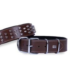 Doggie Ektsra Çivili Köpek Boyun Tasması 5x55-65 cm Kahverengi - BYT-5012M-KHV