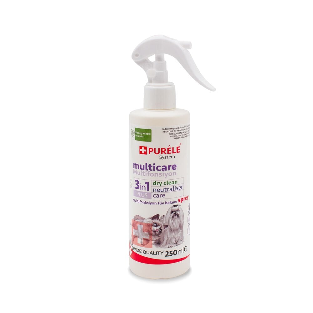 Purele 3IN1 Multifonksiyon Care Kedi Köpek Tüy Bakımı Spreyi 250 ml - DRYCLEAN250