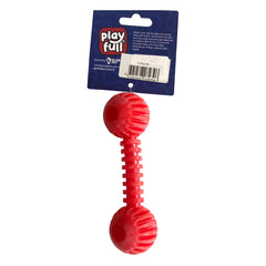 Playfull Sağlam Plastik Dental Dumbel Köpek Oyuncağı 12 x 3,5 cm Kırmızı - PF-4021-KR