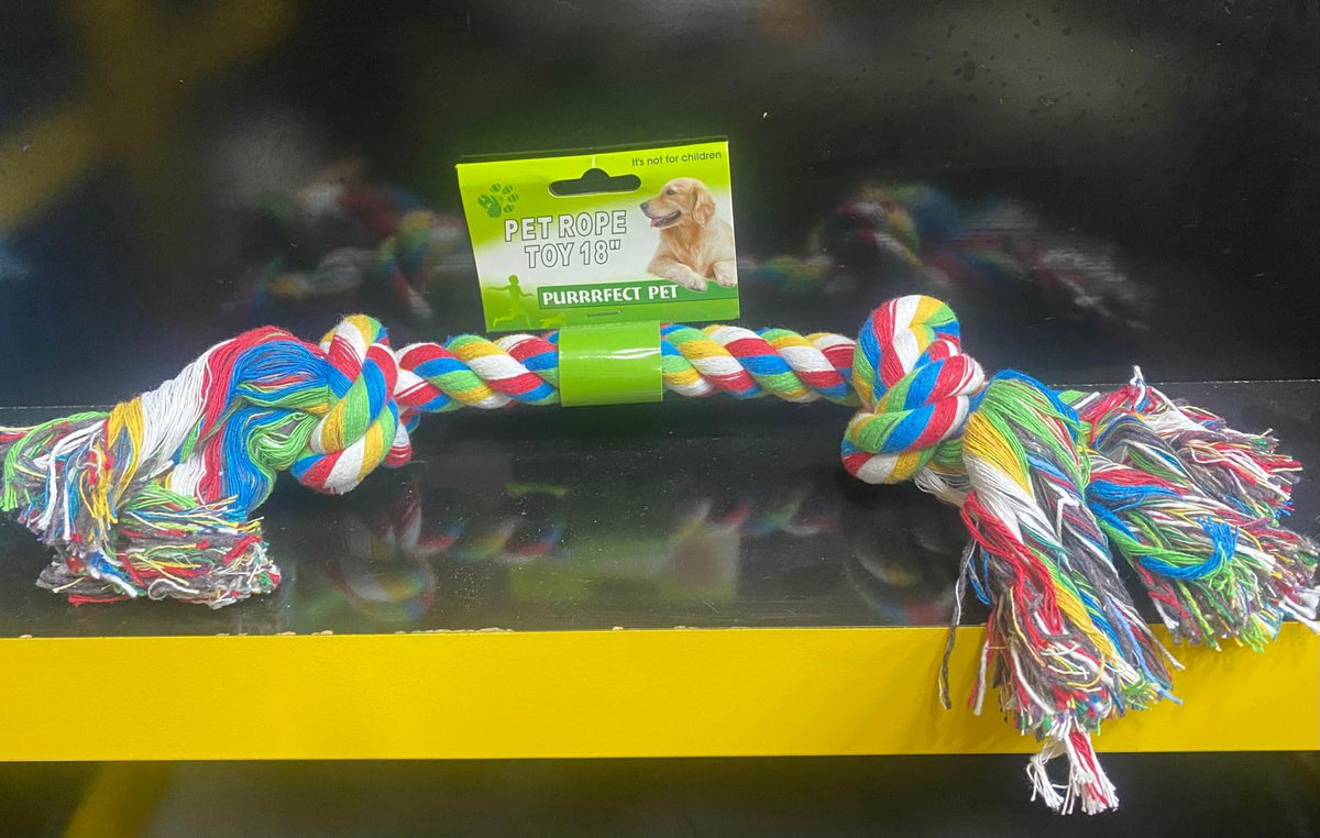 Çift Düğümlü Karışık Renkli Diş İpi Köpek Oyuncağı