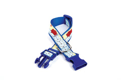 Doggie Pati Desenli Dokuma Köpek Boyun Tasması 3 cm x 36-60 cm Mavi - EABT3002-MV