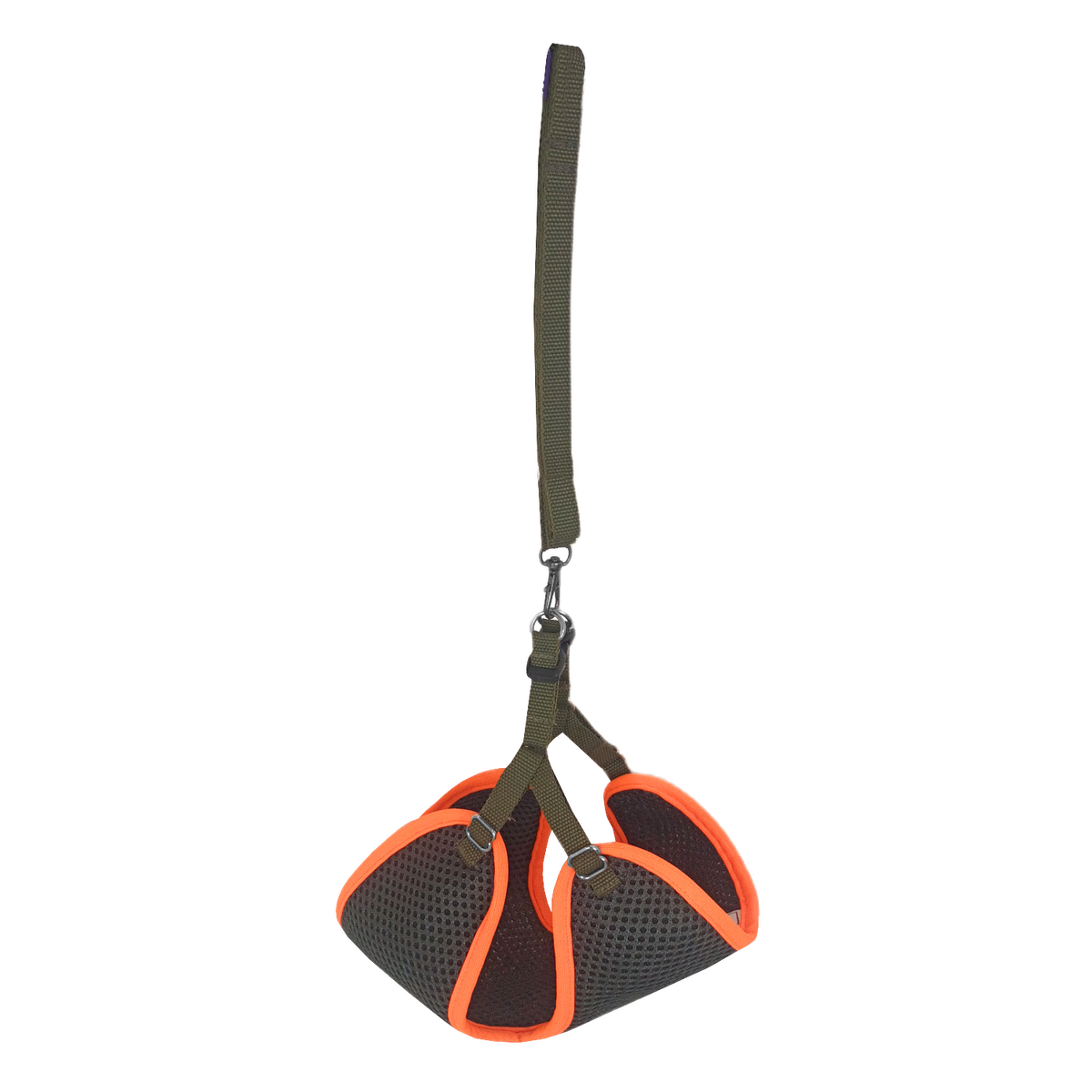 Kedi Köpek Havalı Göğüs Tasma Seti Medium 36-43 cm + 130 cm Haki Turuncu - KNY-HVLST-MDM