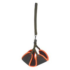 Kedi Köpek Havalı Göğüs Tasma Seti Medium 36-43 cm + 130 cm Haki Turuncu - KNY-HVLST-MDM