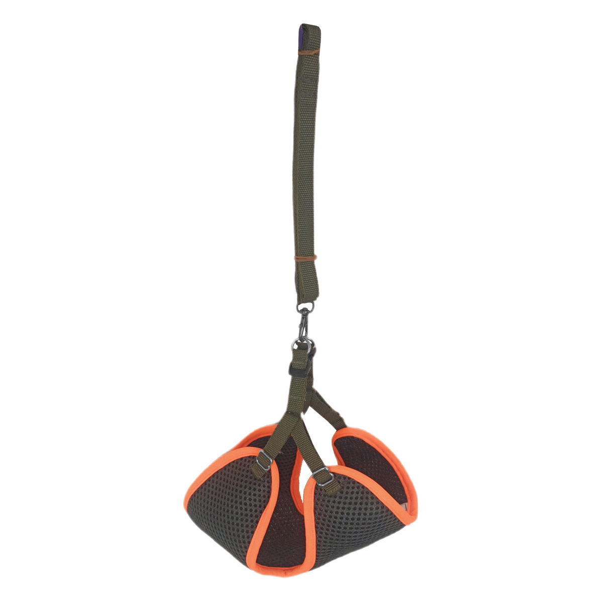 Kedi Köpek Havalı Göğüs Tasma Seti Large 38-45 cm + 130 cm Haki Turuncu - KNY-HVLST-LRG