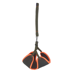 Kedi Köpek Havalı Göğüs Tasma Seti Medium 36-43 cm + 130 cm Haki Turuncu - KNY-HVLST-MDM
