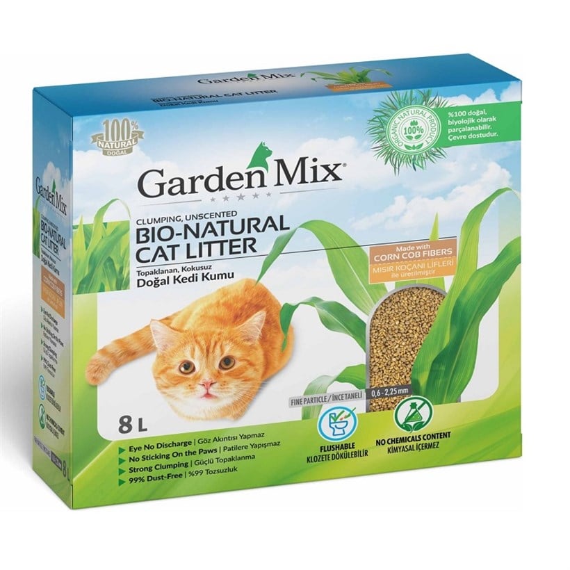 Gardenmix Topaklanan Mısır Lifli Kedi Kumu 8 Lt - 13075
