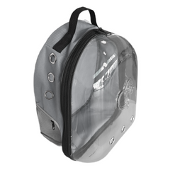 Kalpli Patili Astronot Şeffaf Taşıma Sırt Çantası Gri 24x32x42 cm - SF-ASTRNTKLP-GR