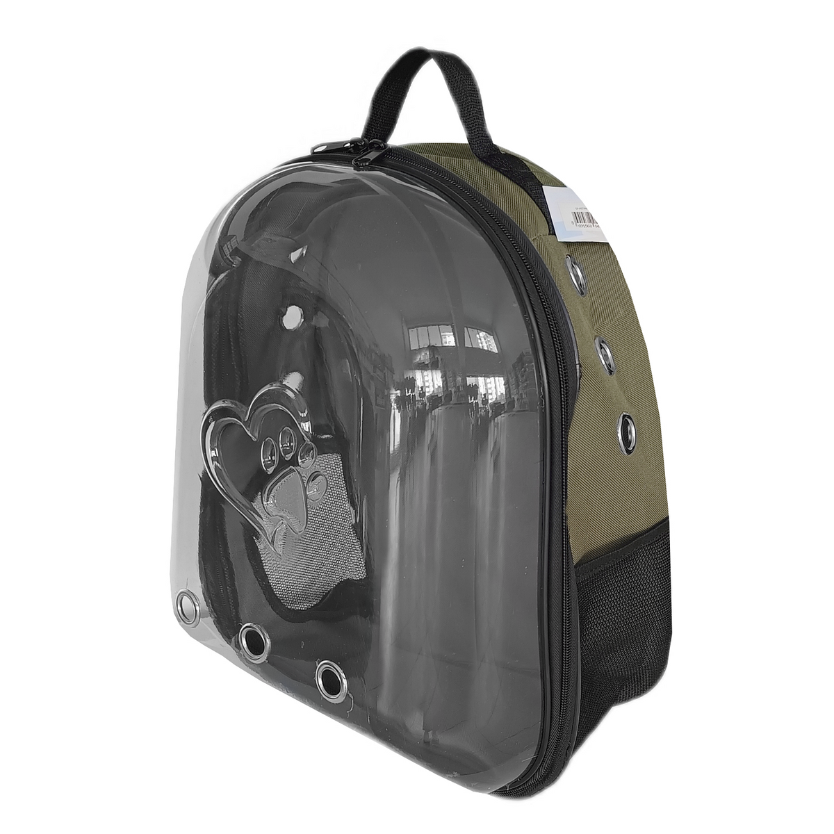 Kalpli Patili Astronot Şeffaf Taşıma Sırt Çantası Haki 24x32x42 cm - SF-ASTRNTKLP-HK