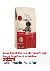 Teodor Kuzu Etli Yavru Köpek Maması Yüksek Enerji