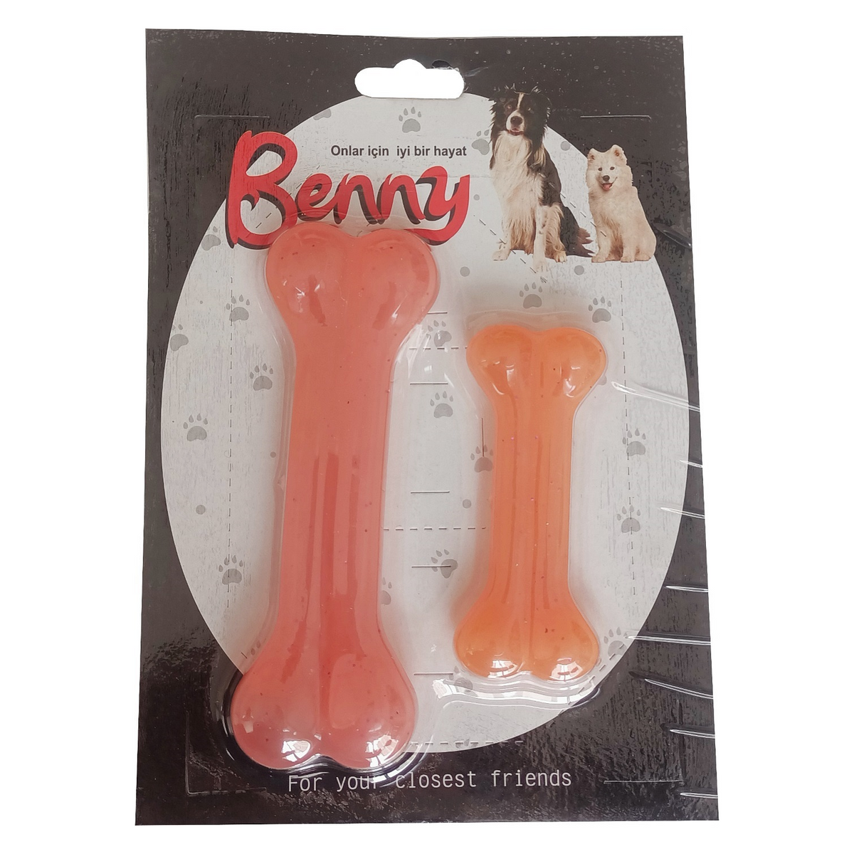 Benny Köpek Oyuncağı İkili Kemik 9 cm-14 cm Turuncu - BNY-1114-TRNC