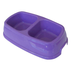 Markapet İkili Plastik Mama ve Su Kabı 200 + 200 ml Mor - MP-KLSK-2L-MR