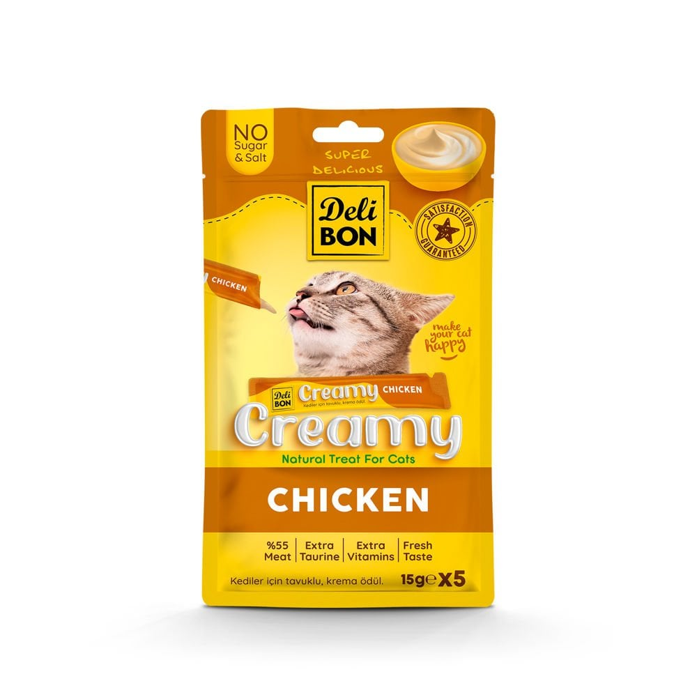 Delibon Krema Kedi Ödül Maması 15g 5 Adet Tavuklu - CREAMY5X15CHICKEN