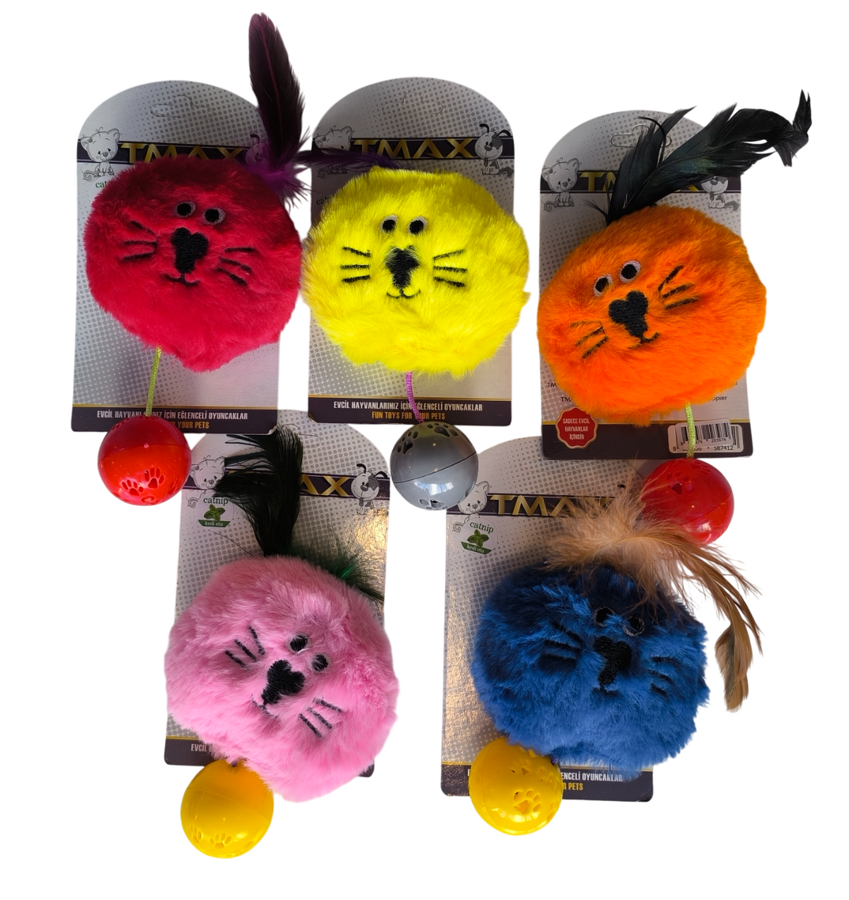 Sesli Catnipli Peluş Kedi Köpek Oyuncağı Çeşitli Renklerde 15 cm - 293769-4