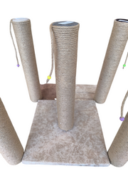 Kare Tabanlı Doğal Jut Kedi Tırmalama Tahtası 40 cm Karışık - 12688-2