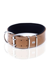 Doggie Konfor Deri El Yapımı Köpek Boyun Tasması 6x55-65 cm Kamel - BYT-6010S-CML