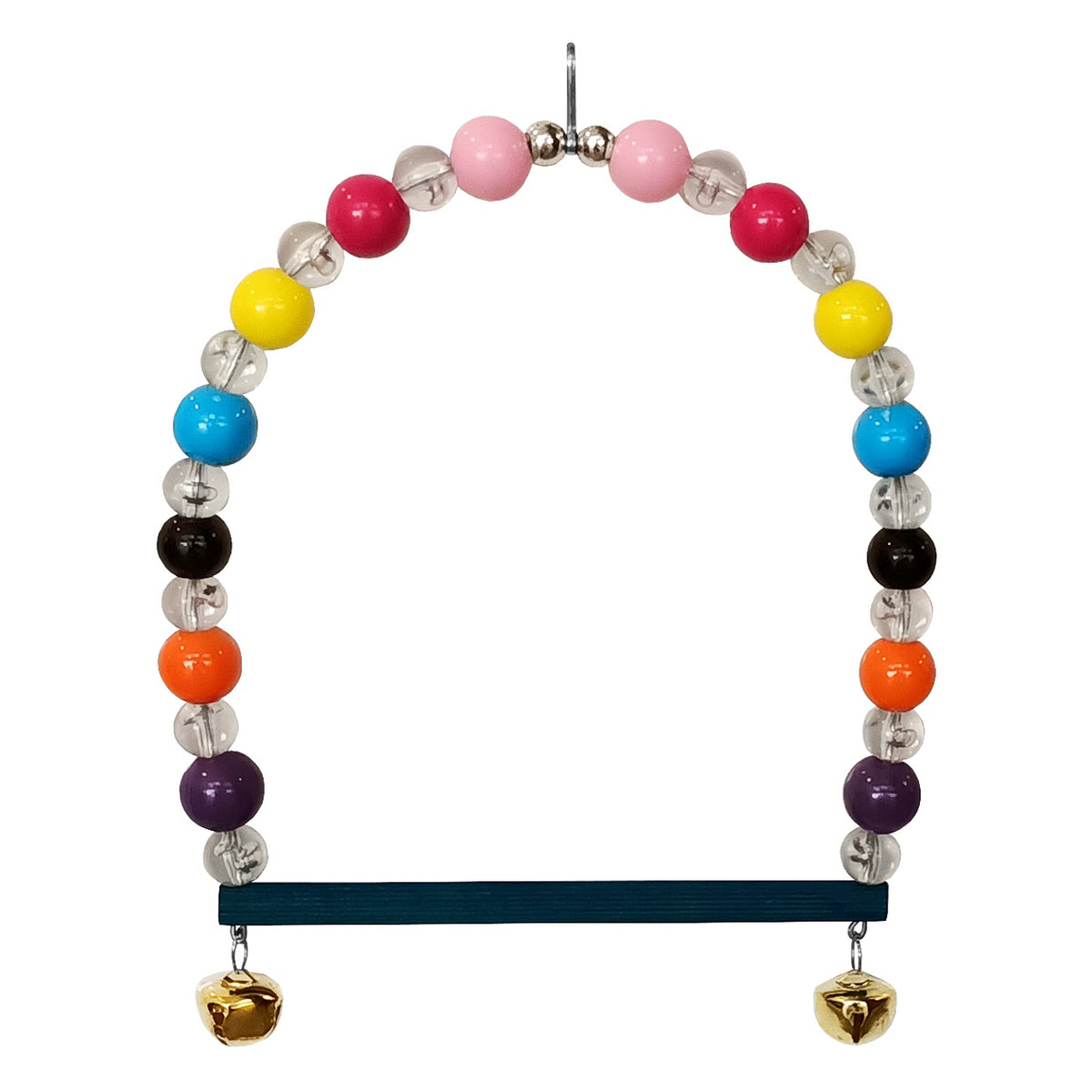 Renkli İri Boncuklu Ve Çanlı Papağan Salıncağı 15-18 cm - SF-PPGNSLNCK-1006
