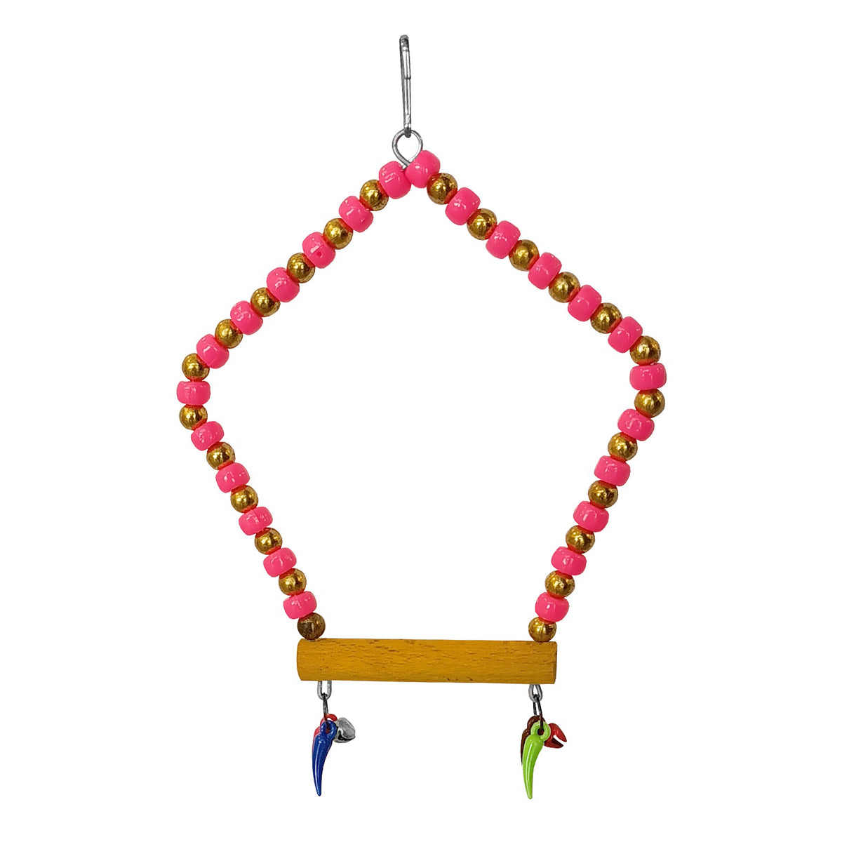 Beşgen Çanlı Muhabbet Kuşu Salıncağı 7-14 cm Renkli - SF-KSSLNCK-1002