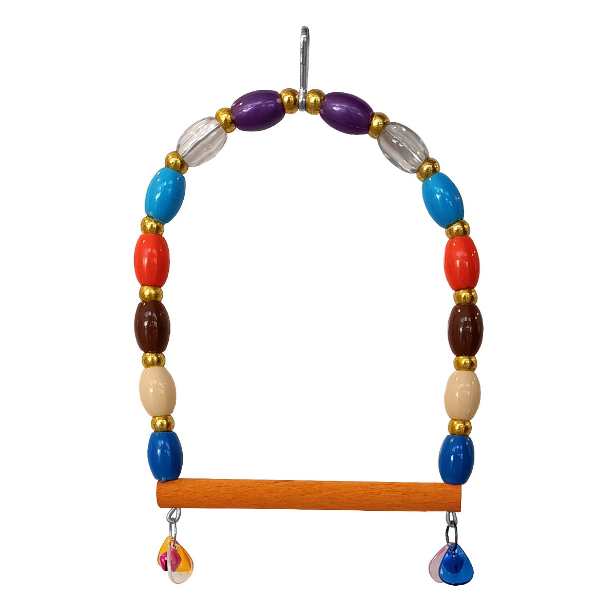 Renkli Boncuklu Ve Çanlı Muhabbet Kuşu Salıncağı 11-13.5 cm Renkli - SF-KSSLNCK-1009