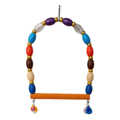 Renkli Boncuklu Ve Çanlı Muhabbet Kuşu Salıncağı 11-13.5 cm Renkli - SF-KSSLNCK-1009