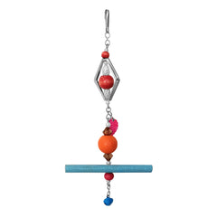 Askılı Çokgen Boncuklu Ve Tünekli Kuş Oyuncağı 10-20 cm - SF-ASKLCKGNTNK-042