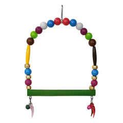 Renkli Boncuklu Ve Çanlı Muhabbet Kuşu Salıncağı 10-11.5 cm Renkli - SF-KSSLNCK-1010