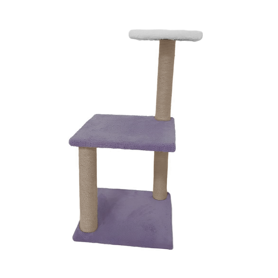 Markapet İki Katlı Kedi Tırmalama Tahtası 26-36-78 cm Lila-Beyaz - SF-KTLTRML-LL