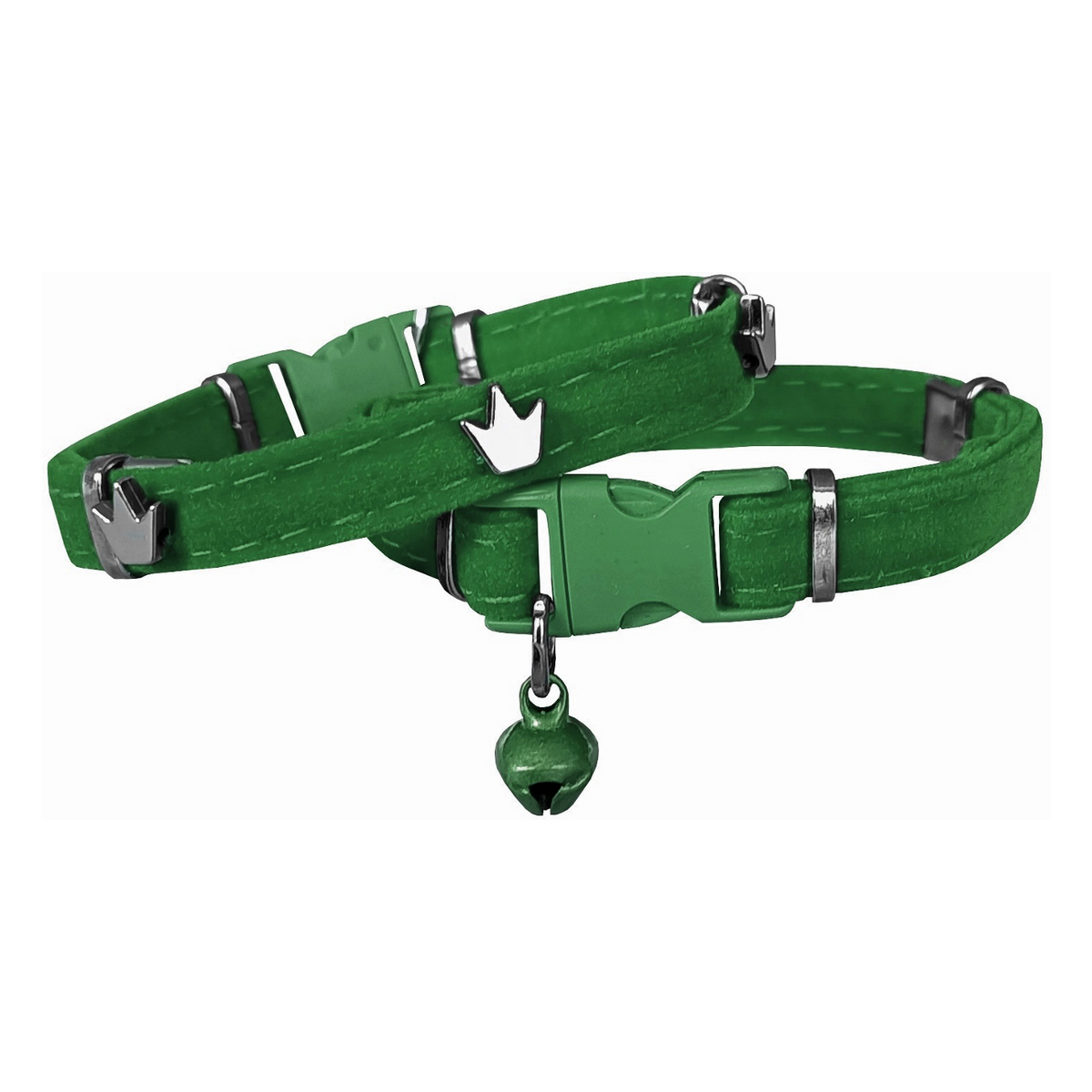 Markapet Kadife Kedi Boyun Tasması King 20-32 cm Yeşil - SF-KDFKNG-YSL