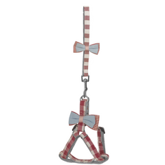 Köpek Göğüs Tasma Seti Ekose Desenli Papyonlu 1.5 cm*35-48 cm Kırmızı - SF-EKSSET-KRMZ