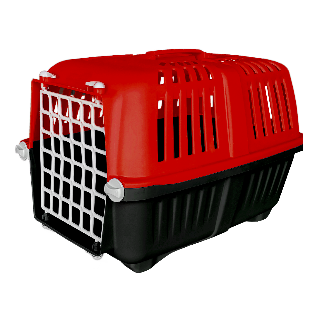 Markapet Sert Plastik Kedi Köpek Taşıma Çantası 28 X 44 X 32 cm Kırmızı Gri - KP-BGRTSM-KRSK-2