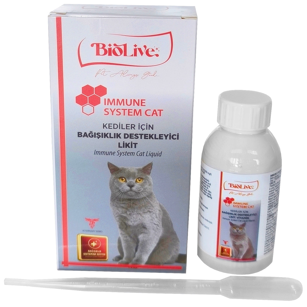 Biolive Immune Cat Kediler İçin Bağışıklık Destekleyici Sıvı Vitamin 100ml - BIO-013