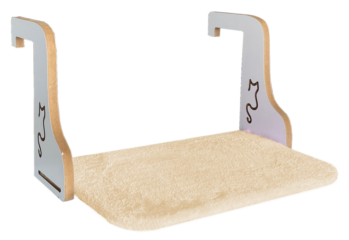 Ahşap Kedi Kalorifer Peteği Radyatör Yatağı 32 cm x 50 cm Krem ( 15 kg ) - SF-RDYTR-KREM