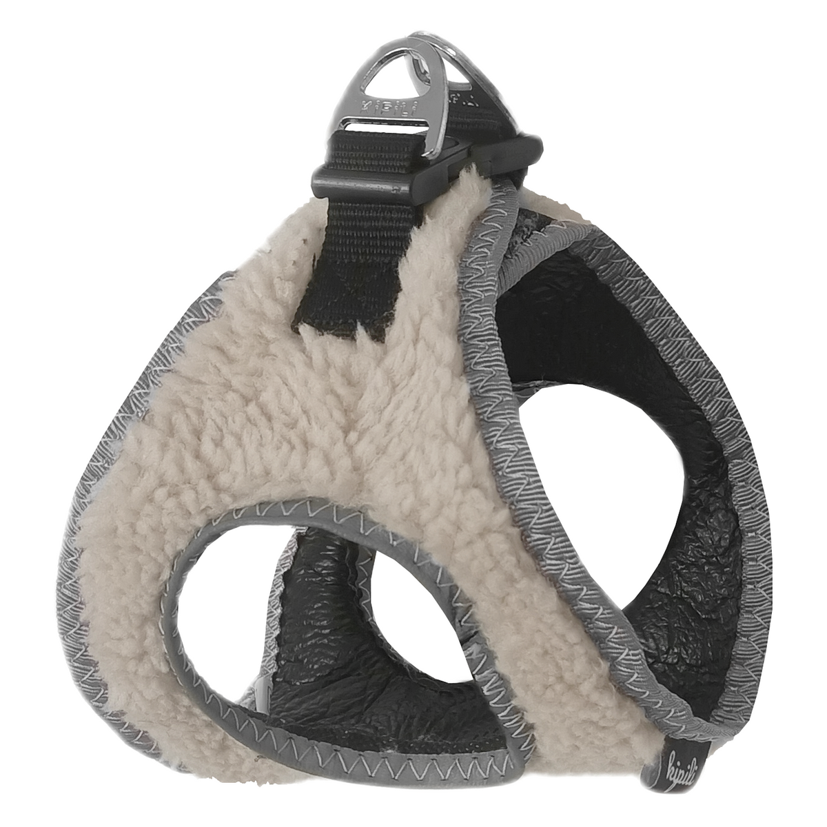 Üç Kilitli Kürklü Kedi Köpek Göğüs Tasması 20-24 cm XXX-Small Krem - SF-KRKL-XXXSKRM