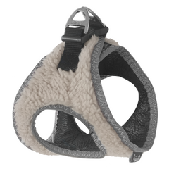 Üç Kilitli Kürklü Kedi Köpek Göğüs Tasması 30-38 cm Small Krem - SF-KRKL-SKRM